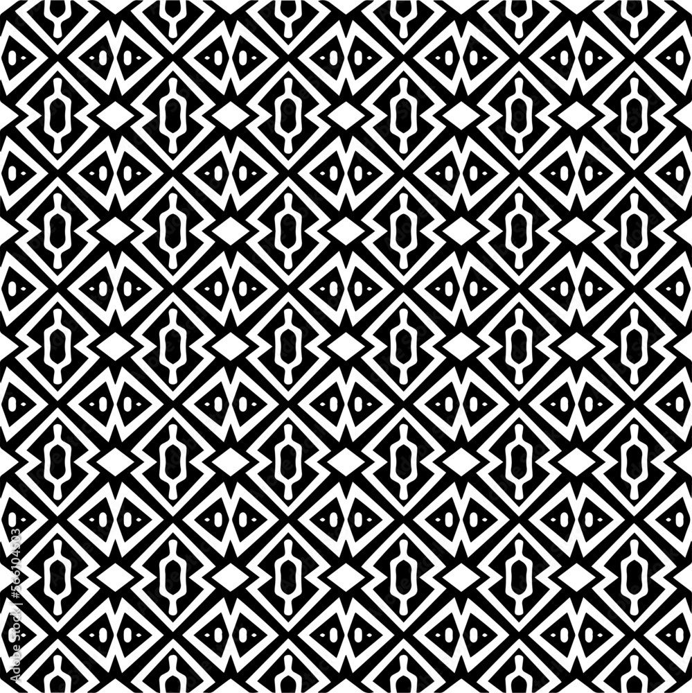 Vector pattern in geometric ornamental style. Black and white color.Seamless repeat pattern.Simple geo all over print block for apparel textile, ladies dress, fashion garment, digital wall paper. Vector pattern in geometric ornamental style. Black and white color.Seamless repeat pattern.Simple geo all over print block for apparel textile, ladies dress, fashion garment, digital wall paper.
