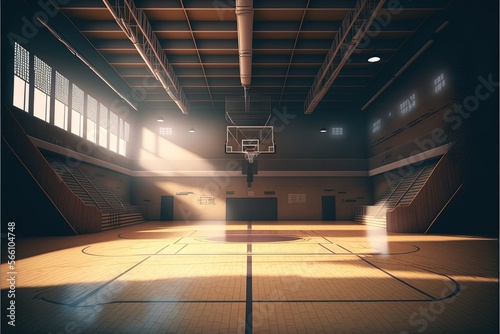 Digital illustration about basketball and sports. Generative AI.