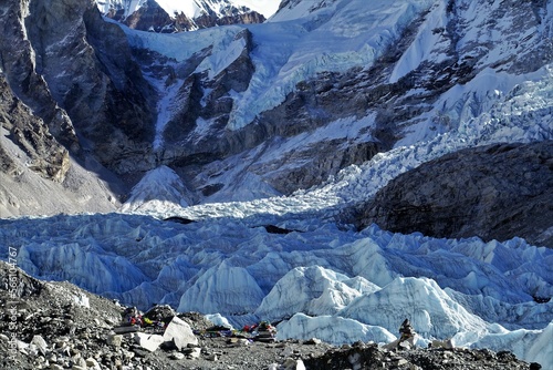 Khumbu Icefall from Everest Base Camp, Sagarmatha National Park, Nepal