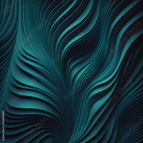 Rendering of Abstract Teal Material Pattern, Generative Ai Illustration