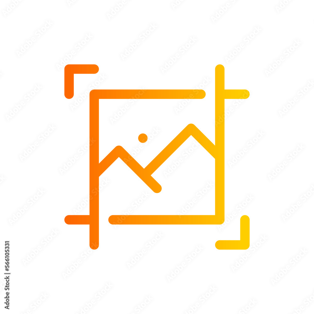 crop tool gradient icon