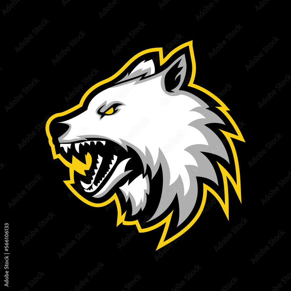 Modern Vector Angry Wolf Logo Design Template for Sports Teams Modern Vector Angry Wolf Logo Design Template for Sports Teams