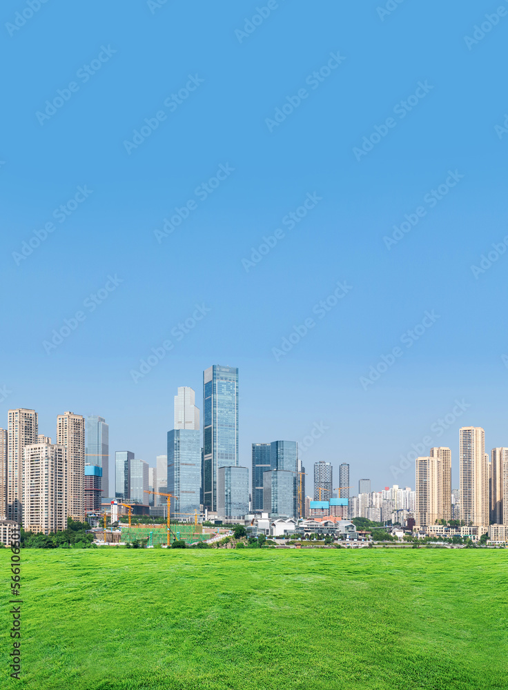 Skyline of Jiangbeizui CBD buildings in Chongqing, China