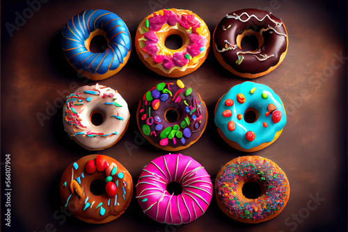 Colorful donuts set