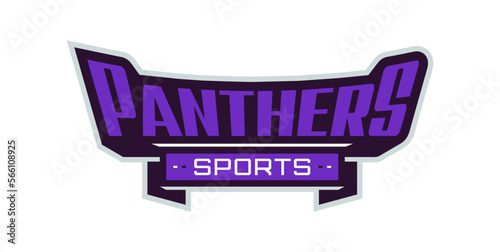 Bold sports font for panther mascot logo. Text style lettering for esport, mascot logo, sport team, college club. Vector illustration isolated on background