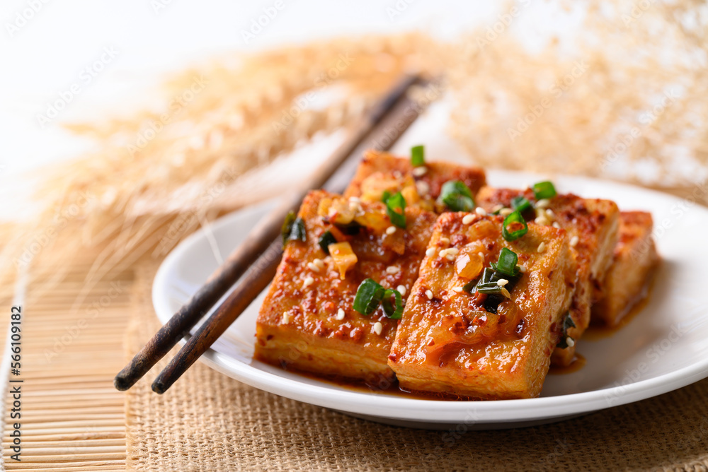 Korean side dish, spicy braised tofu (Dubu Jorim) Korean side dish, spicy braised tofu (Dubu Jorim)