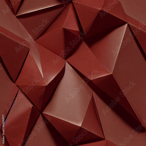 red octagonal Folded pattern Generative AI