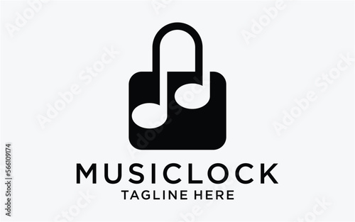 logo design music not with lock abstract template