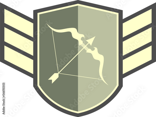 Shield with archer and wings