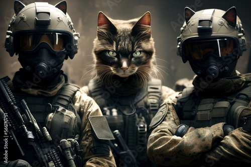 Cats are cool special forces soldiers With Generative AI