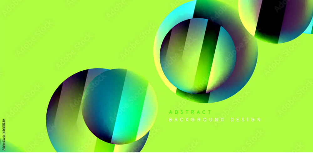 Colorful shiny and glossy circles abstract composition with light and shadow effects, geometric vector abstract background Colorful shiny and glossy circles abstract composition with light and shadow effects, geometric vector abstract background
