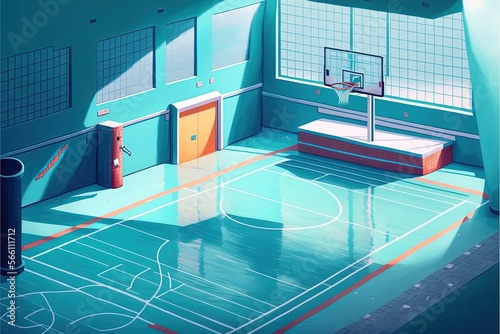 Digital illustration about basketball and sports. Generative AI.