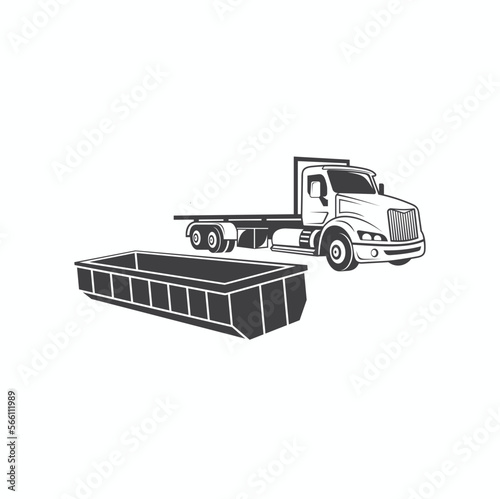 illustration of roll off dumpster, vector art.