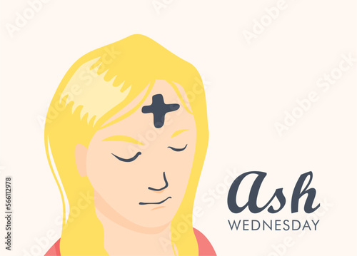 blonde woman participate at ash wednesday ceremony