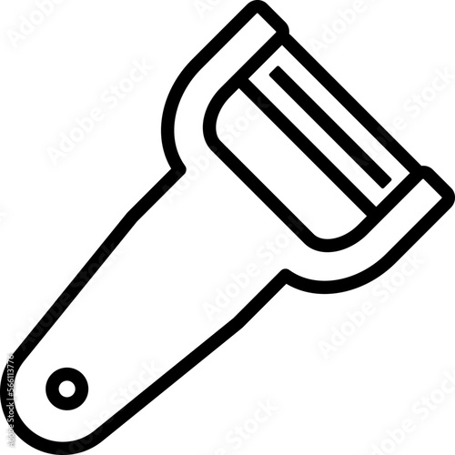 ピーラー・皮剥き器のモノクロイラスト