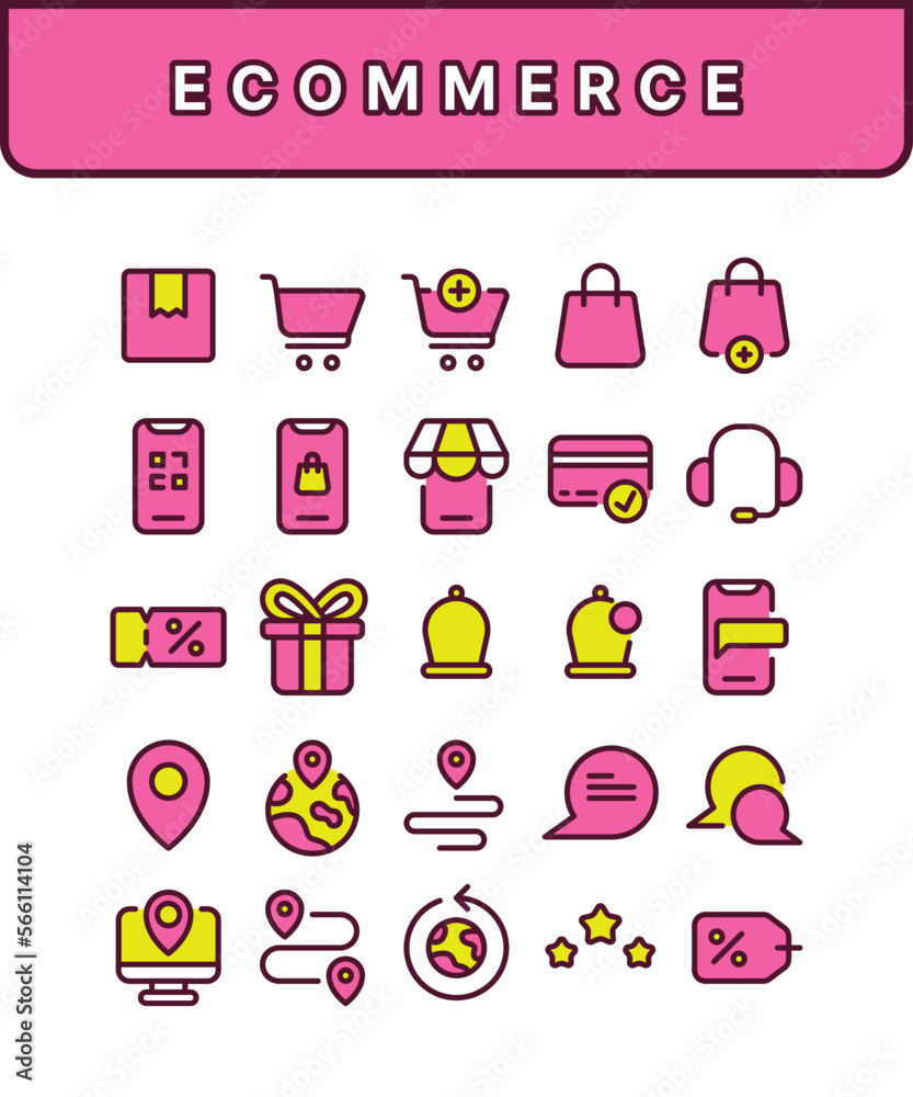 Lineal Fill Ecommerce Icon Set Lineal Fill Ecommerce Icon Set