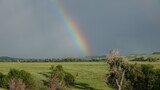Western North Dakota rainbow touches the ground