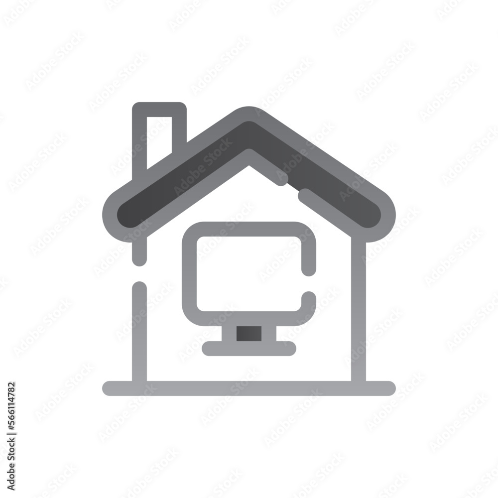 telecommuting two tone gradient icon telecommuting two tone gradient icon