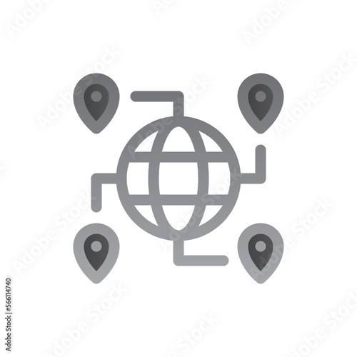 global network two tone gradient icon