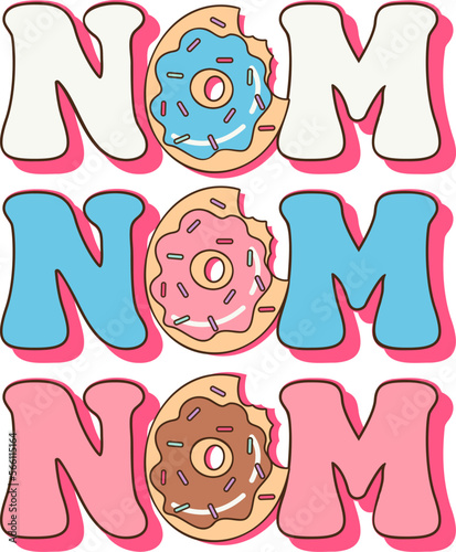 Inspirational cute donut quote in funky style. Vector design. 