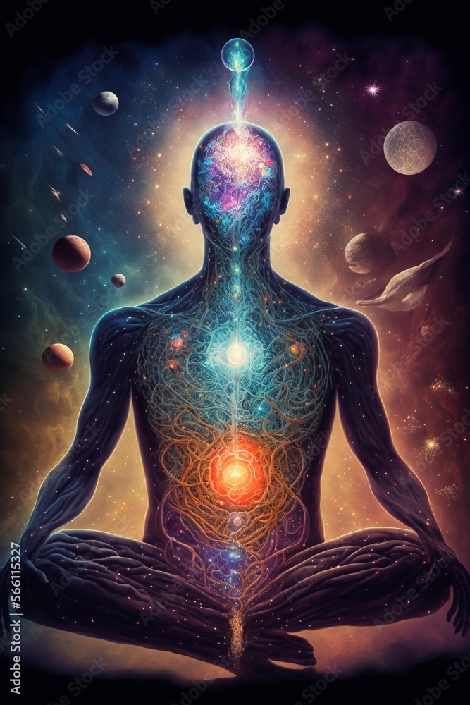 Fototapeta premium meditation and consciousness expansion owned with Generative AI