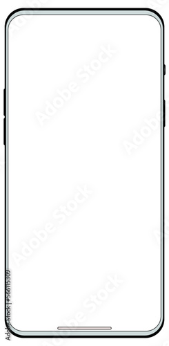 Mobile phone mockup with transparent screen. Smartphone latest design blank screen view. Graphic vector