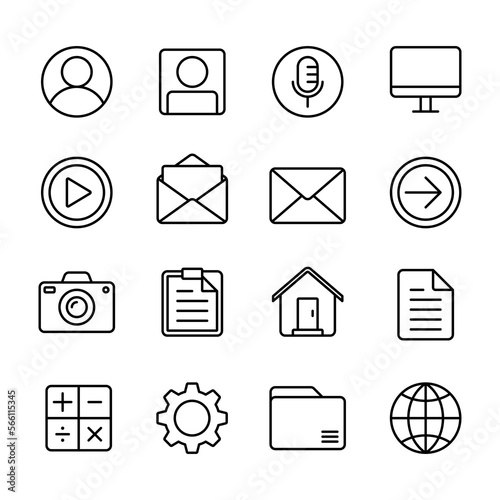 Essential UI UX outlined icon set. Suitable for design element of web, smartphone, and UI UX icon collection.