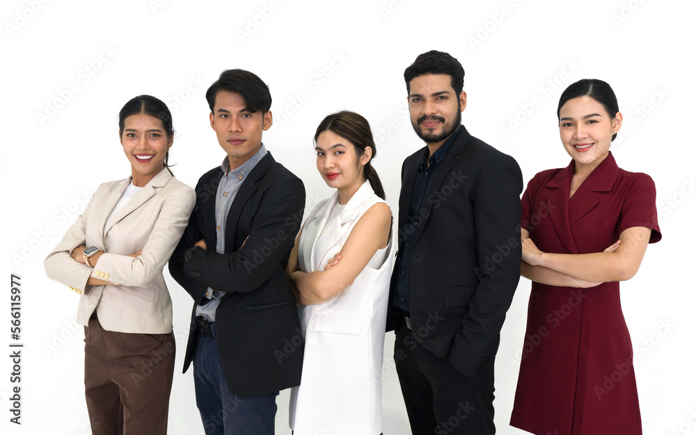 Team of successful young people standing together. Portrait on white background with studio light. Team of successful young people standing together. Portrait on white background with studio light.