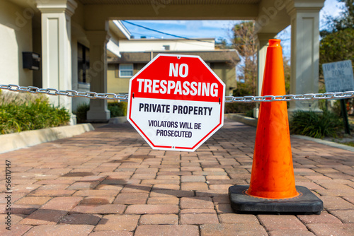 No trespassing sign