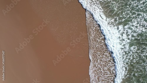 A view from above of waves crashing into the shores of Cape Vidal in the iSimangaliso Wetland Park, a world heritage site.