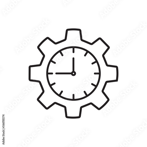 time management icon. Thin linear time management outline icon isolated on white background. Line vector time management sign, symbol for web and mobile.