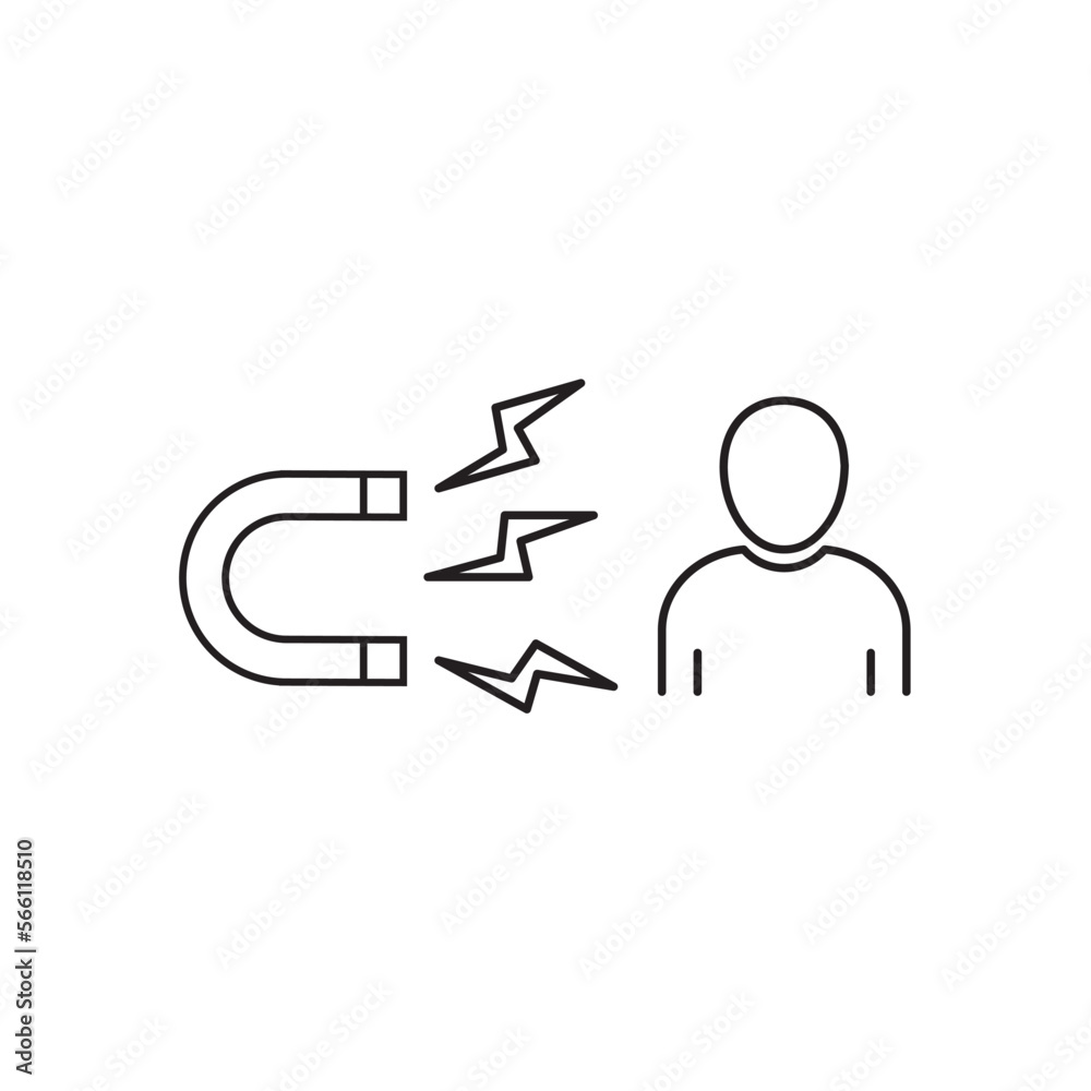 customer retention line icon with a magnet customer retention line icon with a magnet