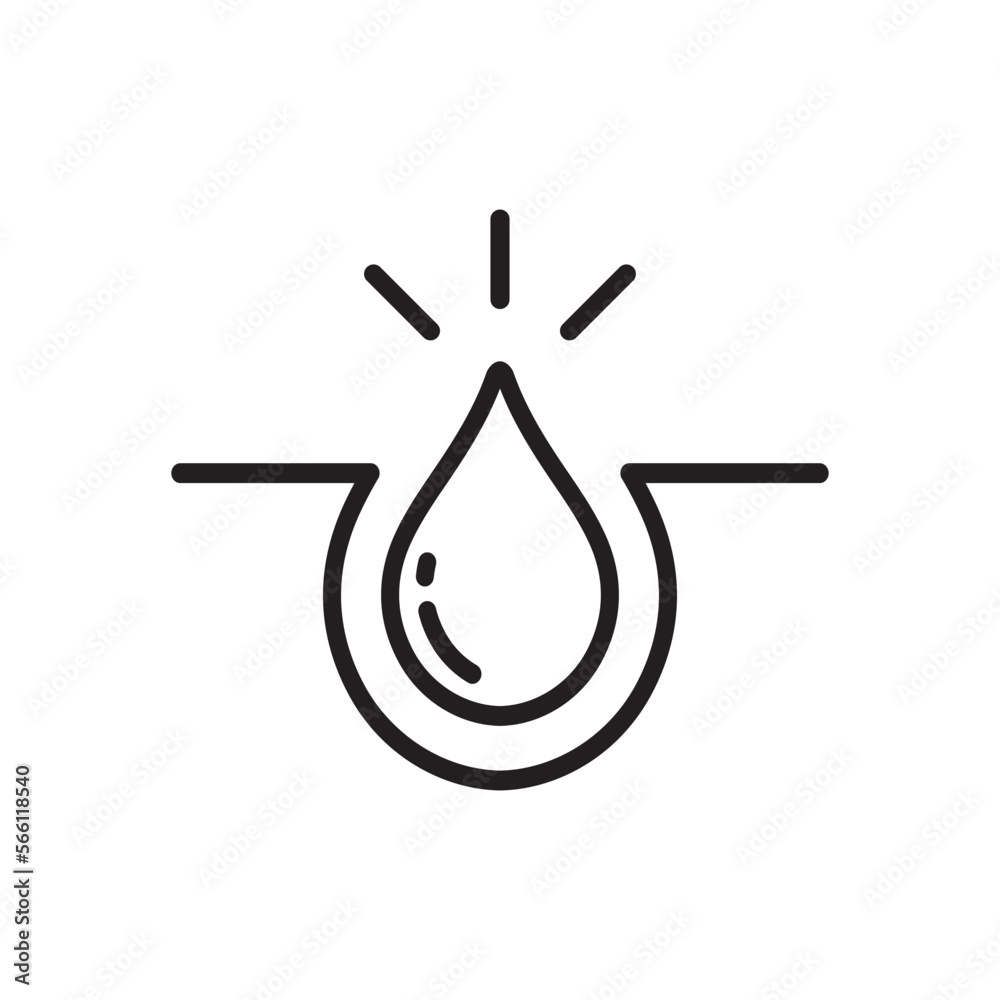 Absorption. Absorb soft layers and drops isolated on white. Sanitary care symbol. Moisture absorbing. Protect skin concept. Vector thin line icon. Absorption. Absorb soft layers and drops isolated on white. Sanitary care symbol. Moisture absorbing. Protect skin concept. Vector thin line icon.