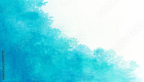 夏をイメージしたターコイズブルーの水彩イラスト 背景イラスト エコロジーイメージ 