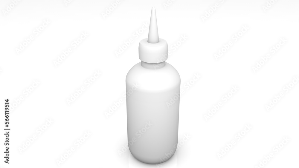 Botella Blanca de Plástico 3D Botella Blanca de Plástico 3D