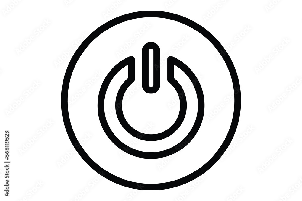 Power icon illustration. icon related to music player. Line icon style. Simple vector design editable Power icon illustration. icon related to music player. Line icon style. Simple vector design editable