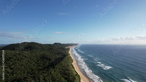 Aerial drone footage of Cave Vidal in the iSimangaliso Wetland Park, which is a world heritage site, South Africa.  photo