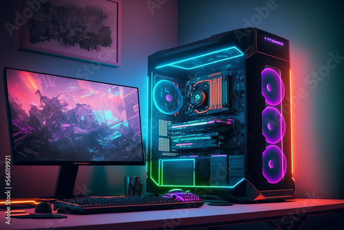 The perfect setup for freelance gamers, depicted in a Generative AI-generated illustration of their ideal workspace