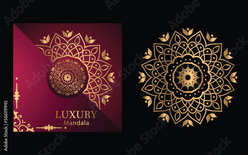 luxury ornamental mandala design background in gold color for yourself 