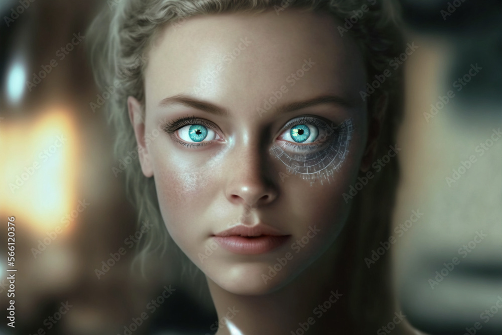 Female humanoid, generative AI Female humanoid, generative AI