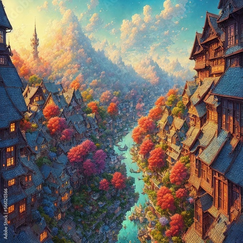 An amazing landscape work in cellular shades  the streets of Seol  captivating  cute  charming  stylized  the cover of a book of short stories  generated by AI