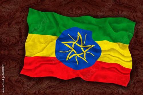 National flag  of Ethiopia. Background  with flag  of Ethiopia