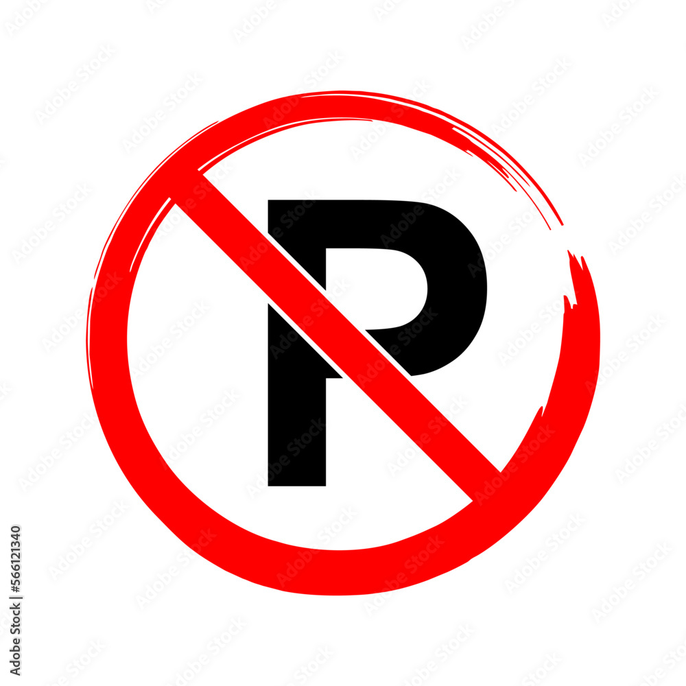 No Parking sign icon symbol red design vector illustration No Parking sign icon symbol red design vector illustration
