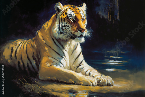 majestic tiger with Generative AI