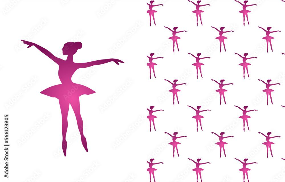 Pink ballerina silhouette