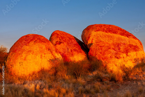 Devils Marbles at sunset, Northern Territory, Australia photo