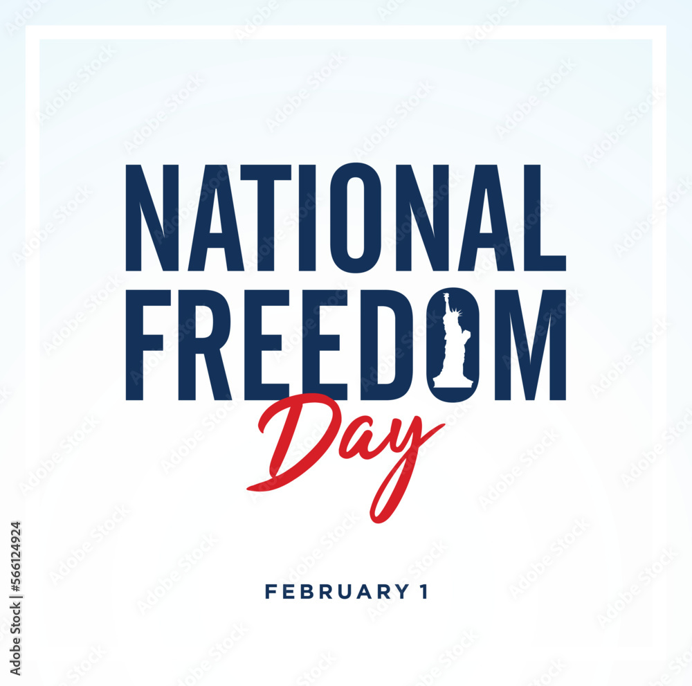 National Freedom Day. February 1. Holiday poster. 13th The Thirteenth Amendment Vector illustration. 