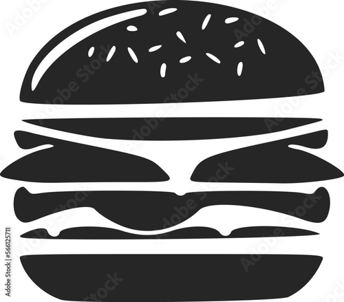 Black and white elegant burger logo.