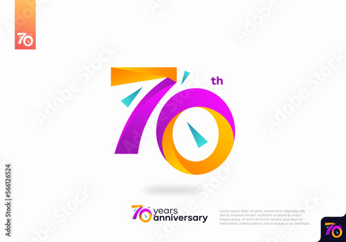 Number 70 logo icon design, 70th birthday logo number, anniversary 70
