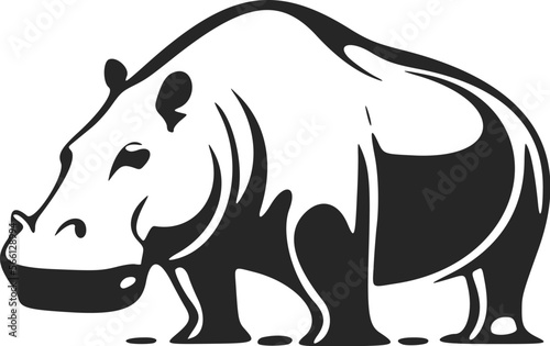 Unleash the power of your brand with a minimal hippo logo.